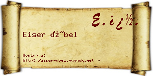Eiser Ábel névjegykártya