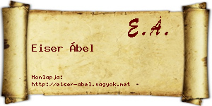 Eiser Ábel névjegykártya